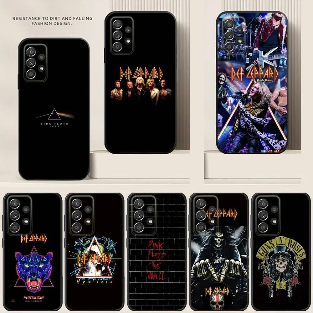 

Band D-Def Leppard Phone Case For Samsung S24,21,22,23,30,Ultra,20,Plus,Note,10,9,5G Black soft silicone case