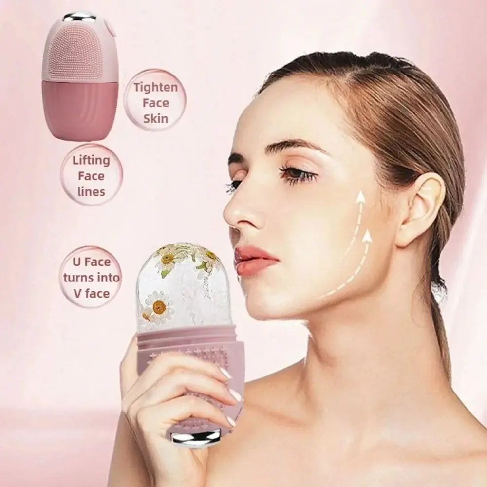 Verbesserter Silikon-Eisroller für das Gesicht, wiederverwendbare Schönheits-Hautpflege-Werkzeuge, Eisform, Gesichtslifting, Gesichtsmassagegerät, Augen und Hals