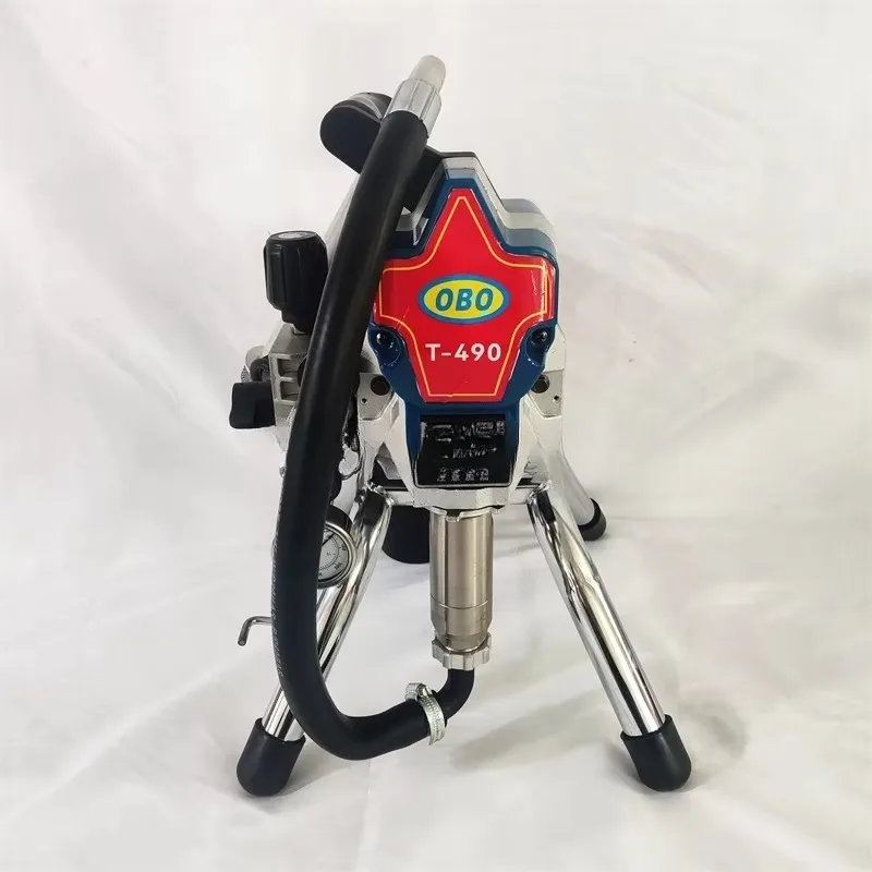 آلة طلاء الرش الكهربائية ذات المكبس الصغير T-490 - قوة 1.8 كيلو وات، مماثلة لـ GRC 390/395، لبنادق رش طلاء الجدران