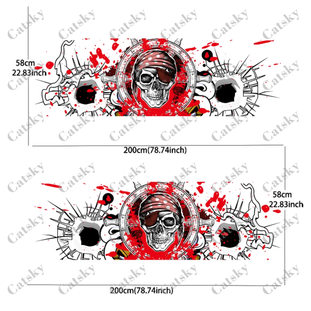 Love flame dynamic line one-eyed skull sticker, suitable for cars and trucks, durable, fade-resistant, easy to install and remov