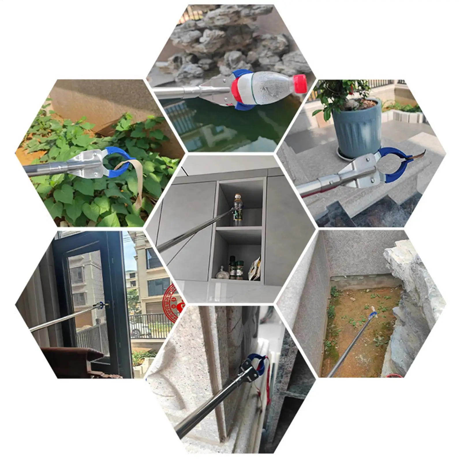 أداة المنتزع قابلة للطي مريحة من سبائك الألومنيوم لوازم منزلية التقاط عصا المنتزع لتنظيف المسنين المنزل القمامة حديقة ساحة