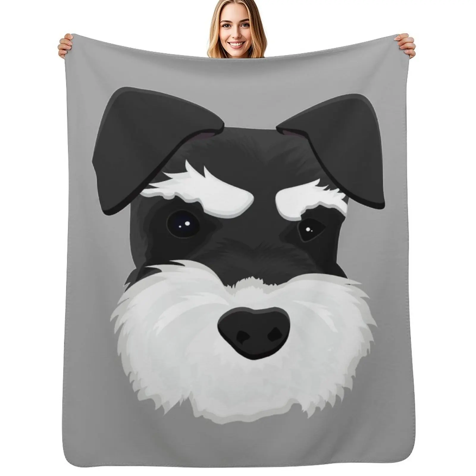 

Schnauzer - Black and Silver Throw Blanket Warm Throw Blanket Gift for Anniversary