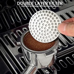 51/53/58mm Coffee Puck Screen 304 Stainless Steel Double Layer Fine Filter Screen for Portafter Basketball Espresso Accessories
