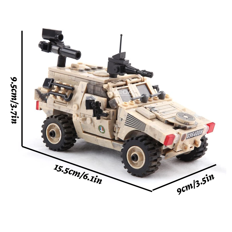 French VBL Light Armored Army Vehicle Building Blocks City Military Techinic Heavy Trucks WW2 Weapon Tank Vehicle Brick Toys