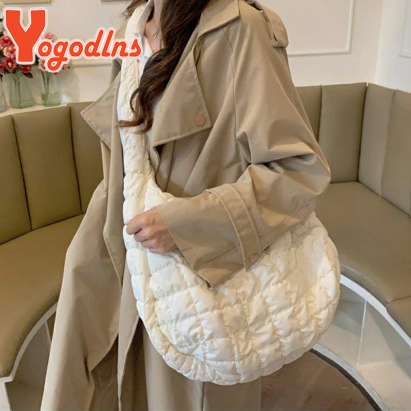 New Quilted Padded Crossbody Bag for Women Pleated Bubbles Cloud Shoulder Bags Large Tote Bucket Bag Ruched Handbags image 3