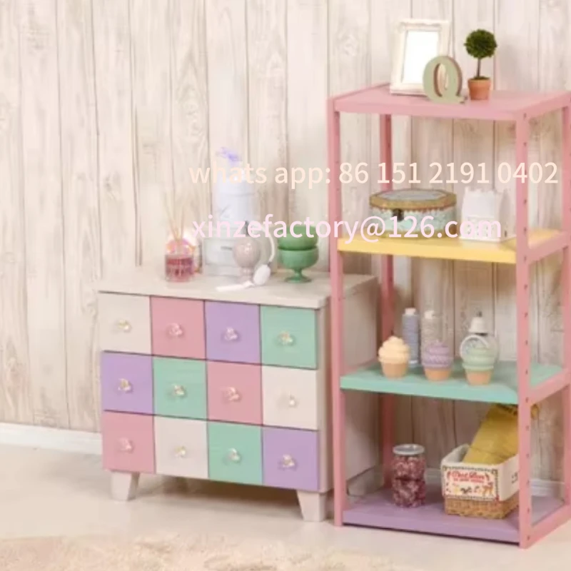 

Customizable drewniany regał na książki dla dzieci, wielopoziomowy regał do przechowywania, pastelowy organizer, stoj