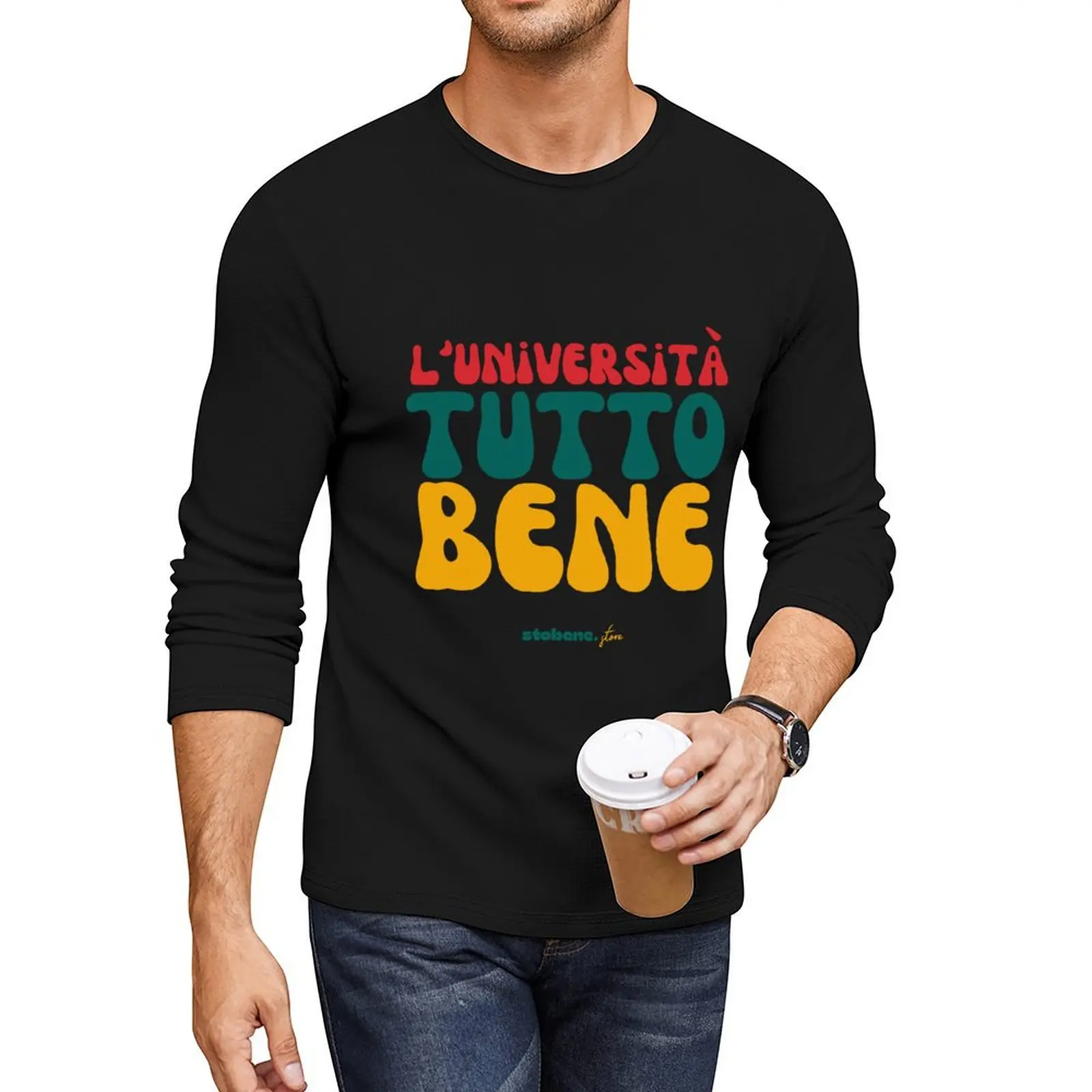 

Per gli studenti al Nord in vacanza al Sud - L'università tutto bene Long T-Shirt Aesthetic clothing Men's cotton t-shirt