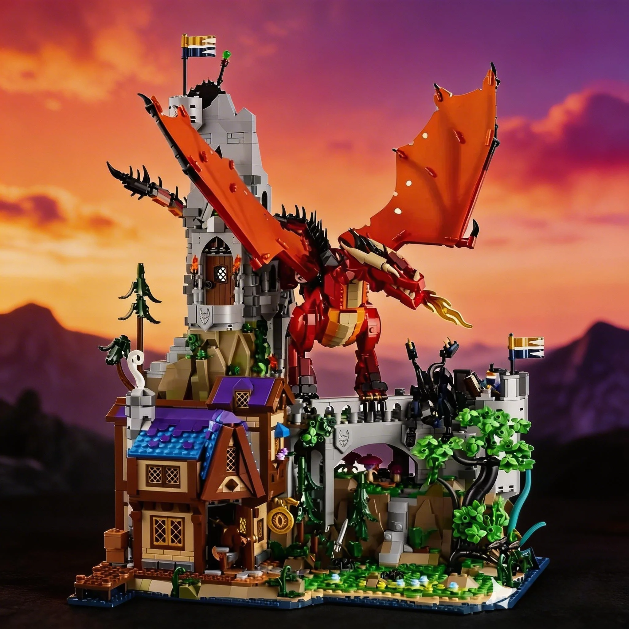 

2026 new series Dungeons & Dragons Red Dragon Legend Male and Female Adult Building Blocks DIY Toys Holiday Gifts