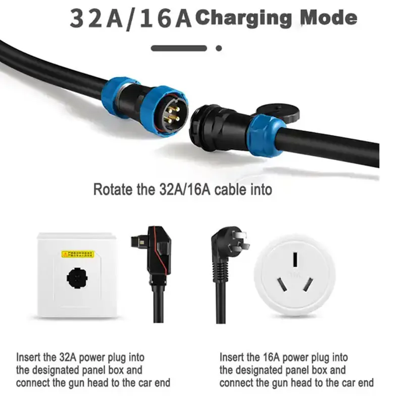 Station de charge EV portable, chargeur domestique, type 1, type 2 GBT, outil de réparation Pys, UE 3,5 KW, 16A