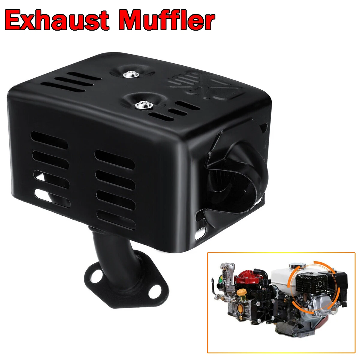 1 مجموعة كاتم الصوت العادم + طوقا لهوندا GX120 GX140 GX160 GX200 5.5HP 6.5HP محرك اكسسوارات السيارات #1