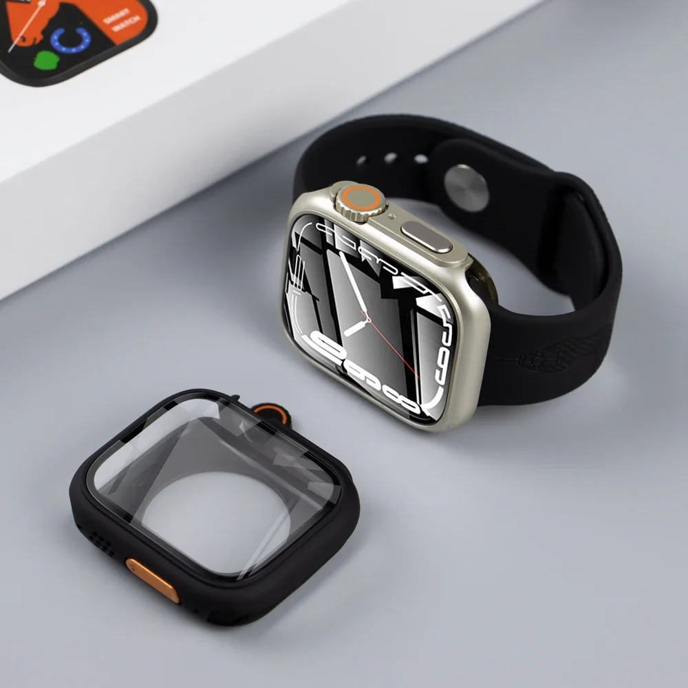 PC Case for Apple Watch11 46mm 41/45mm 40/44mm Screen Protector Hard Cover Rear Bumper IWatch 10 9 8 7 6 Upgrade Change To Ultra