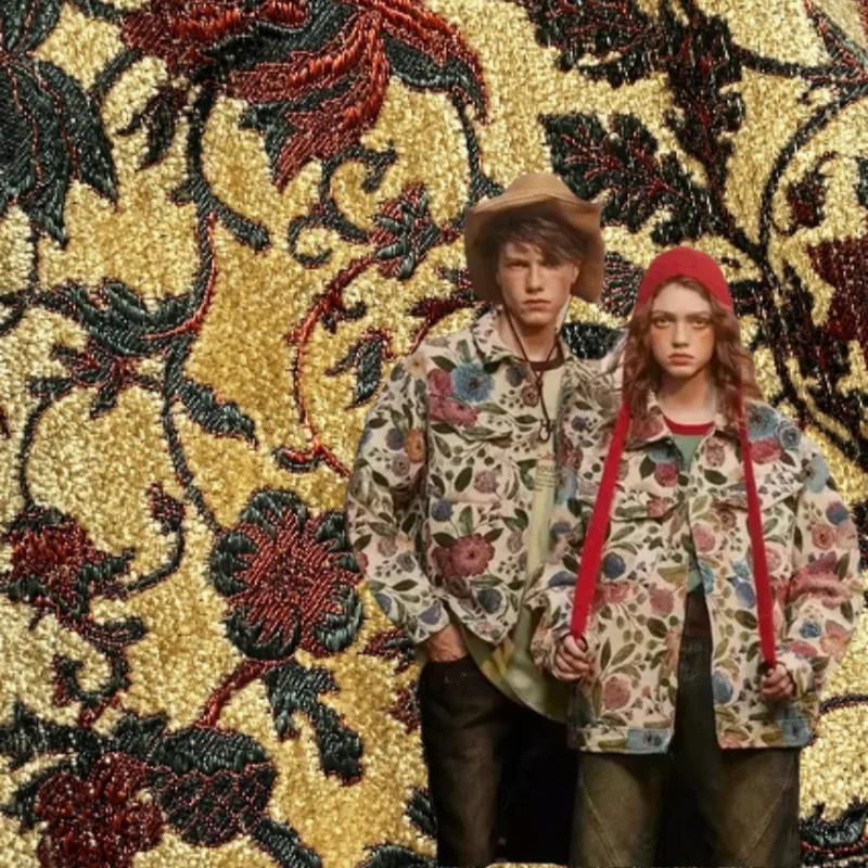 

Окрашенная в пряжу рельефная жаккардовая ткань, европейско-американская матовая парча, синель, хлопчатобумажная ткань для шитья своими руками на метр