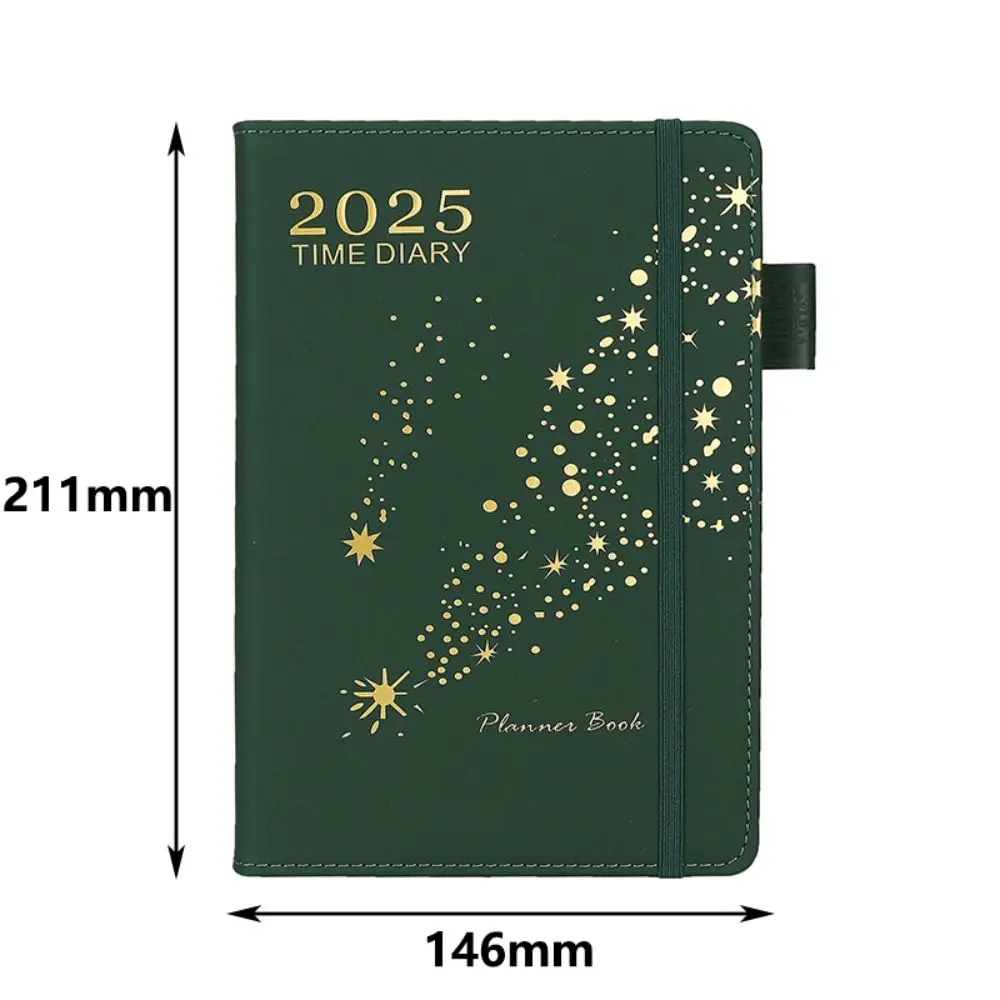 2025 Portable Agenda Book Calendar Book A5 PU Notepads Creative Daily Planner Reminder Desktop Date Calendar Diary Planner