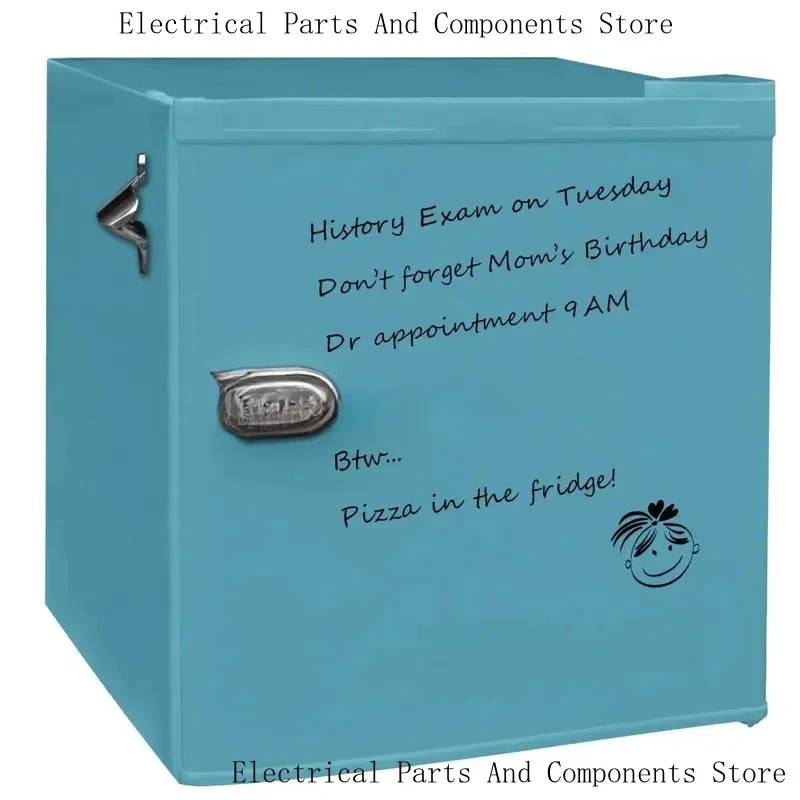 1.6 Cu. Ft. Dry Erase Compact Refrigerator With Side Bottle Opener, Blue EFR177, Retro