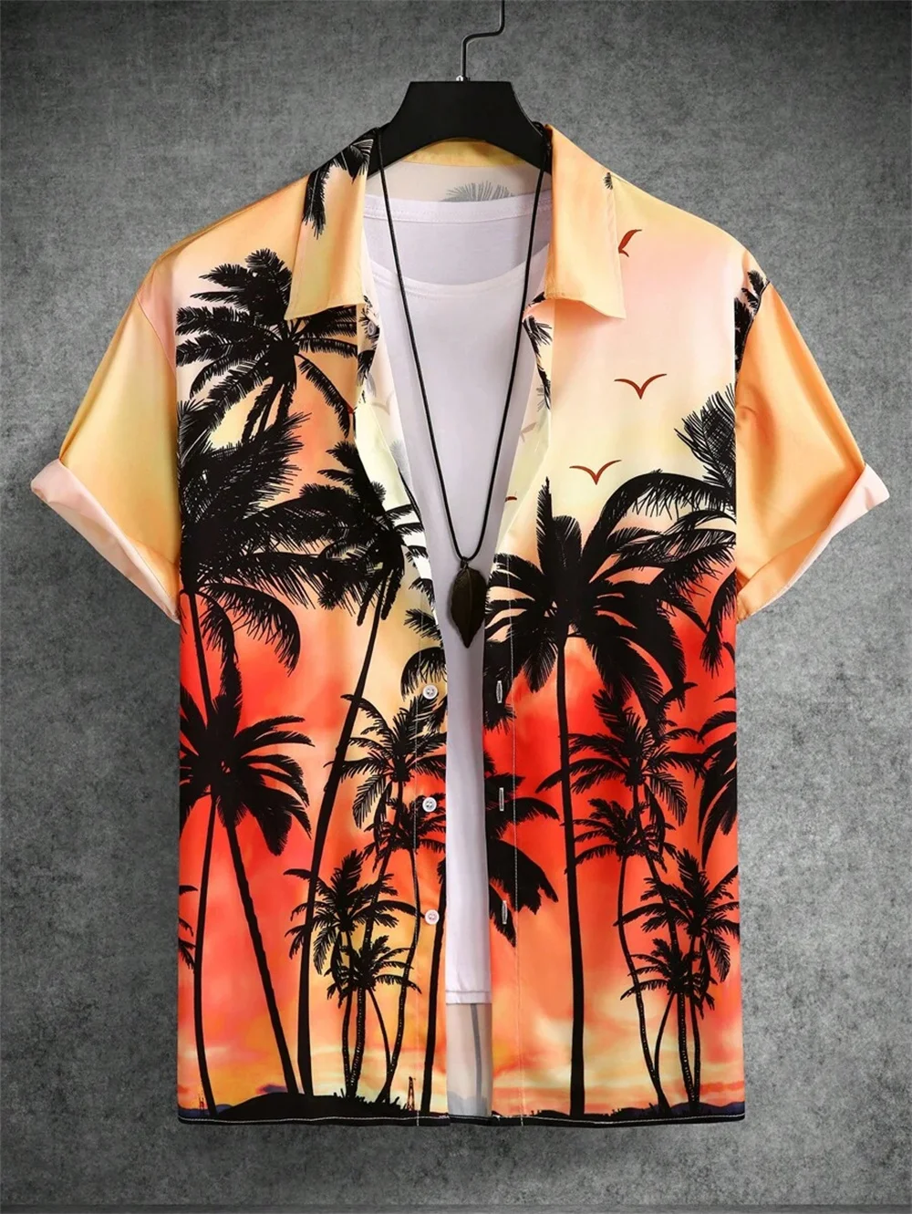 

Men's Hawaiian Shirt Palm Trees 3D Print Casual Oversized Harajuku Fashion Shirt High Quality Social Funny Mens Designer Clothes