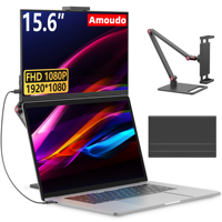 Amoudo 15.6 Inch 1920x1080P Portable Monitor with Desk Stand USB Type-C Mini HDMI Second Screen for PS4, XBox Switch PC Mac