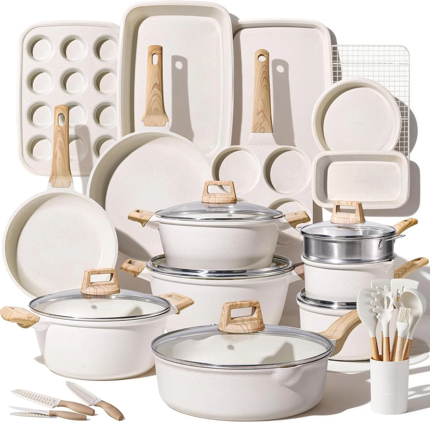 

44pcs Pots and Pan Set Nonstick, Cookware Sets, Cooking Set Non Stick, In