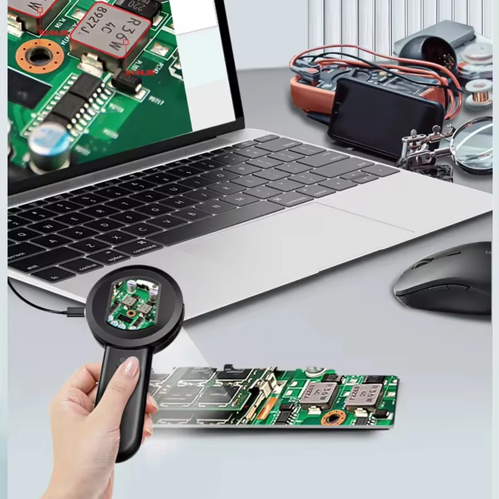 Wiederaufladbares Mikroskop mit 2-Farben-Lichtmodus, tragbare digitale Lupe mit IPS-Farbbildschirm, 100-facher Zoom, Lupe, Spielzeug