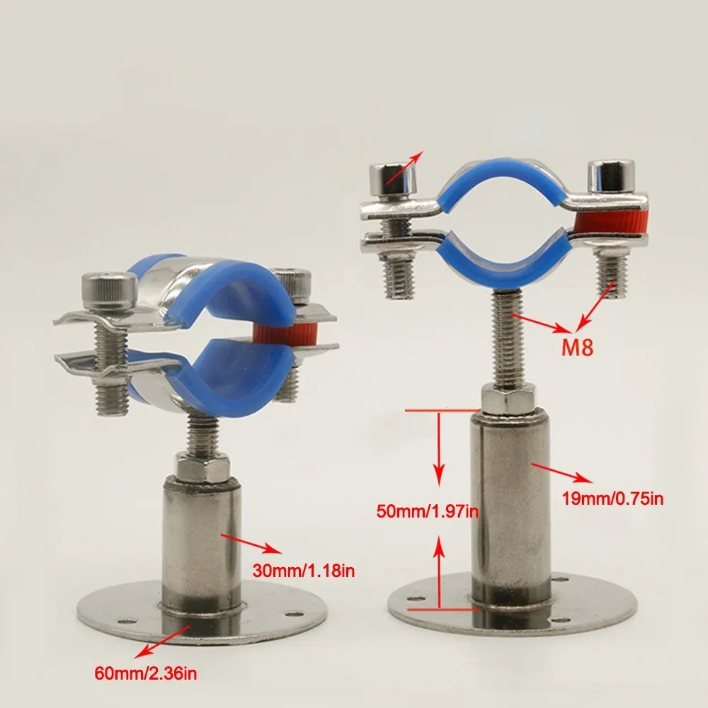 Soporte de Tubo Ajustable de Acero Inoxidable 304, Abrazadera de Manguera Redonda, Hebilla de Pared, Ajustable de 50-95 mm, para Tubos de 20-57 mm de Diámetro Exterior