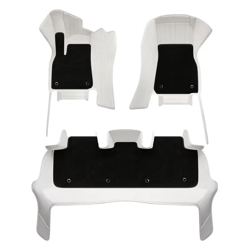 For Model Y 5 Seater Custom Fit Car Accessories Floor Mat Interior ECO Material Genuine Leather for Front and Rear Seat