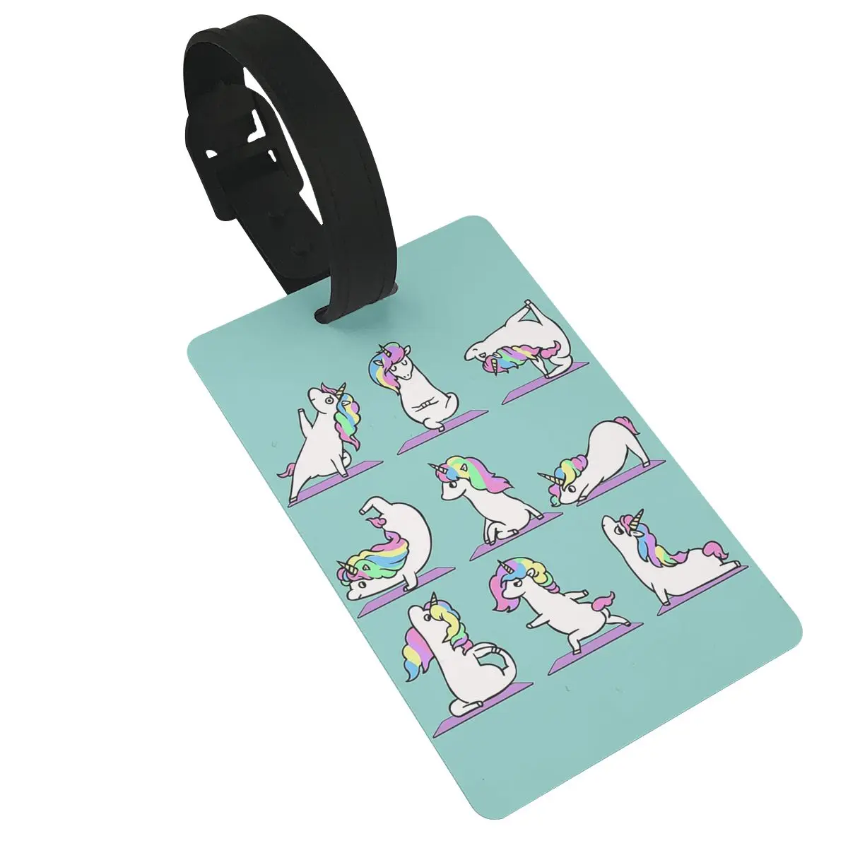 Unicorn Yoga Luggage Tags Suitcase Accessories Travel PVC Cute Baggage Boarding Tag Portable Label Holder ID Name Address