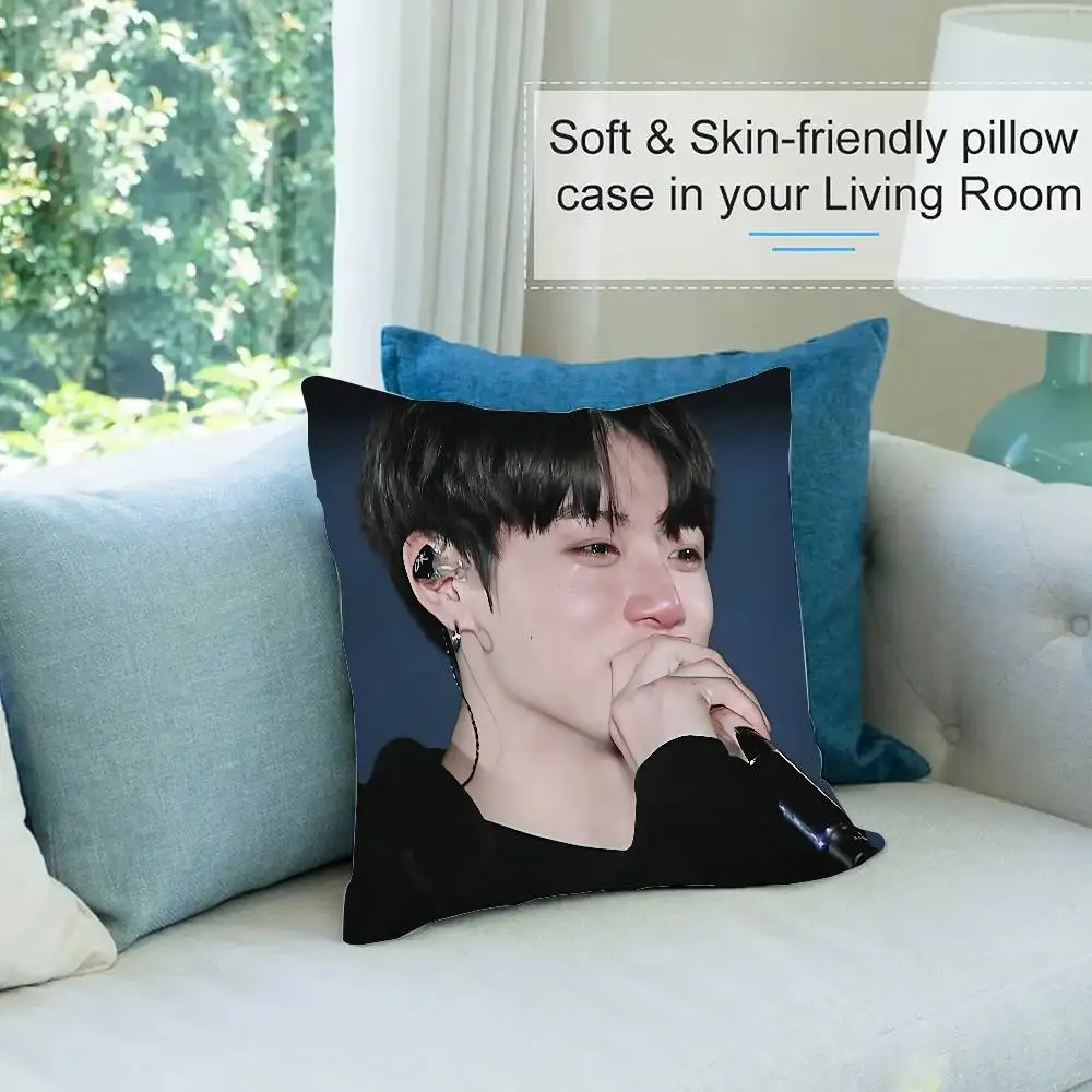 IdolJ-jung-k-kooks كيس وسادة رمي غطاء وسادة الشمال خمر نمط وسادة تغطي غرفة المعيشة المنزلي أريكة الأريكة مقعد ديكور