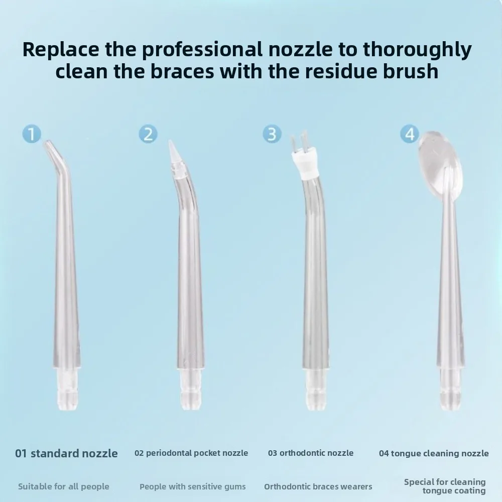 ポータブル電動口腔洗浄器コードレス充電式歯科クリーナー 4 つのノズル付きスマート電動歯洗浄器ガムケア