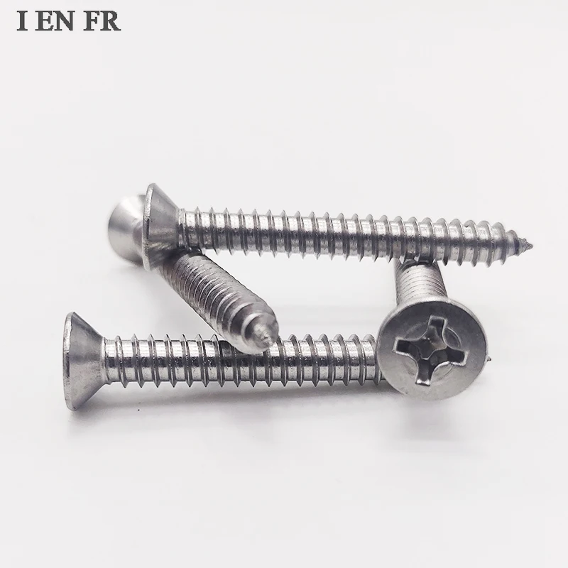 

10/20/50pcs M3.5 M3.9 M4.2 M4.8 M5.5 M6.3 GB846 304 Stainless Steel Cross Phillips Flat Countersunk Head Self-tapping Wood Screw