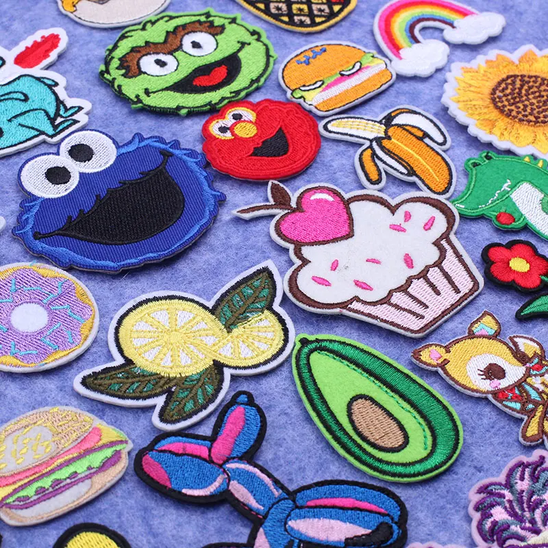 Cute Animals Patch Iron on Embroidered Patches for Clothing Thermoadhesive Patches on Clothes Food Patch for Clothes Stickers