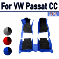 Custom Automotive Car Floor Mats For VW Passat CC 2010 2011 2012 2013 2014 Auto Luxury Leather Men Women Car Mats Full Coverage