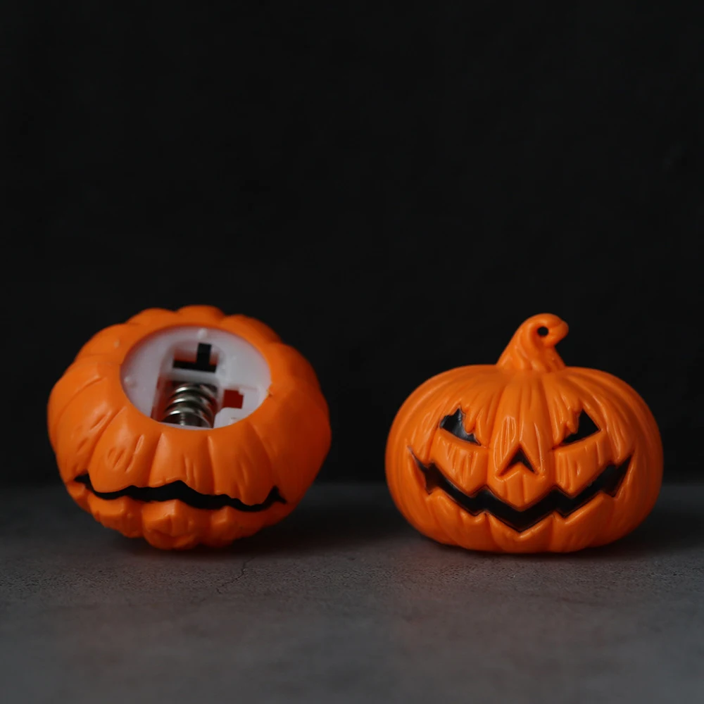 6 шт. светодиодные тыквенные огни на Хэллоуин, тыквенные чайные свечи на Хэллоуин, маленькие оранжевые мерцающие чайные свечи на батарейках для Хэллоуина