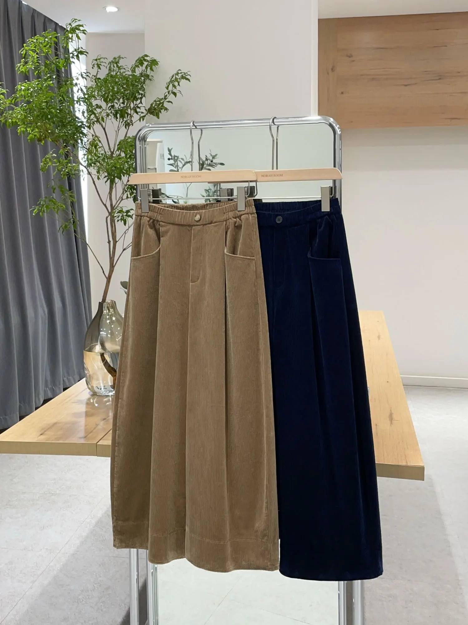 أصيلة Norxula الكورية Sle فضفاضة تناسب مرونة الخصر المخملية الجزرة السراويل عالية الخصر واسعة الساق بناطيل كاجوال للنساء #1