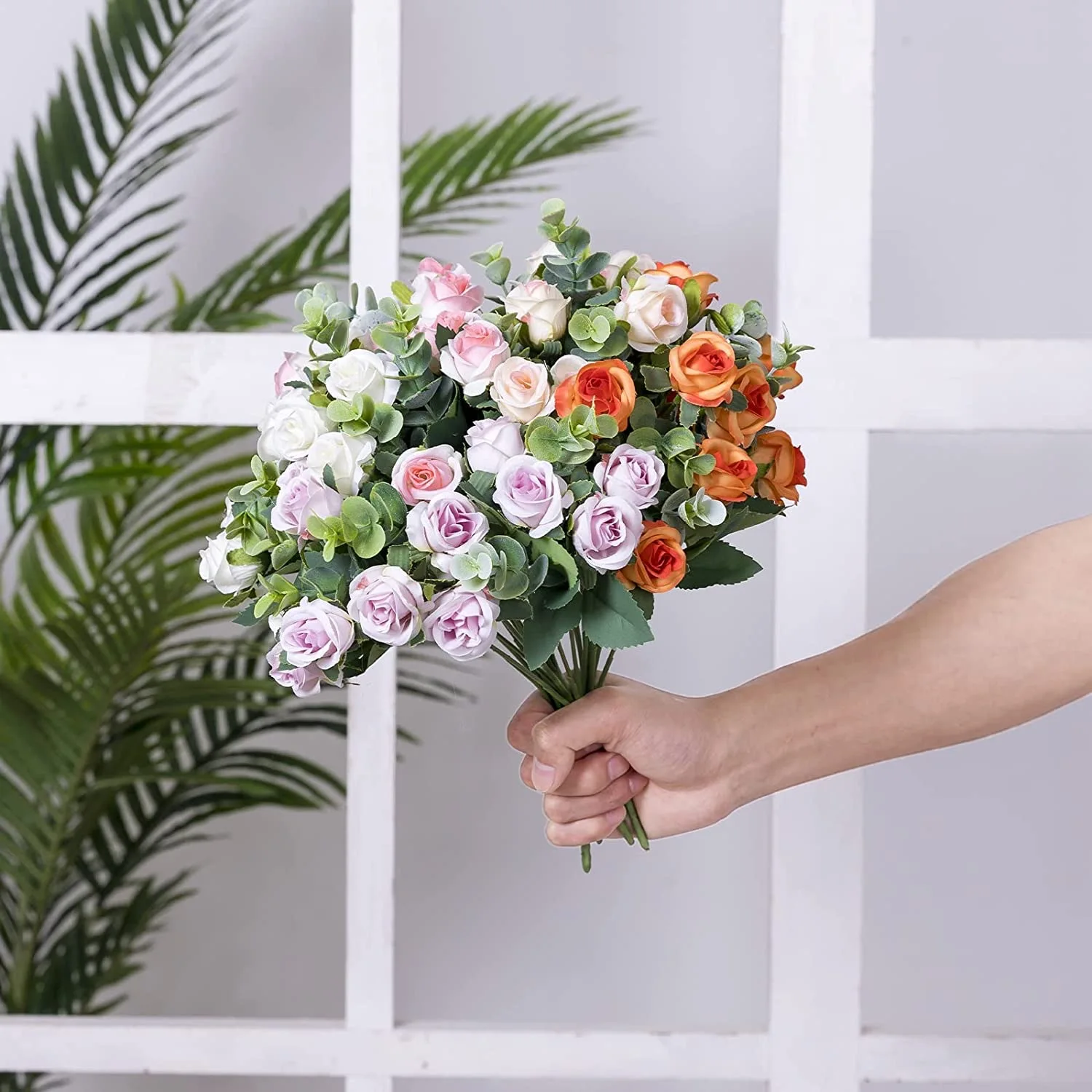 15 Köpfe Künstliche Seidenrosen Brautstrauß für Heim, Hochzeit, Blumenarrangement, Garten, Künstliche Blumen, DIY-Geschenk, Deko – Detail 37