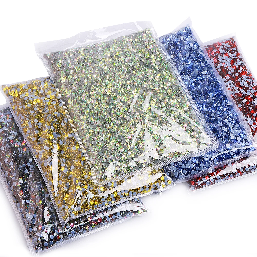 SS6-SS30 Wholesale Bulk Package Glitter Glass Rhinestones Hotfix Flatback Crystal Various Colors Gems For Garment Decoration