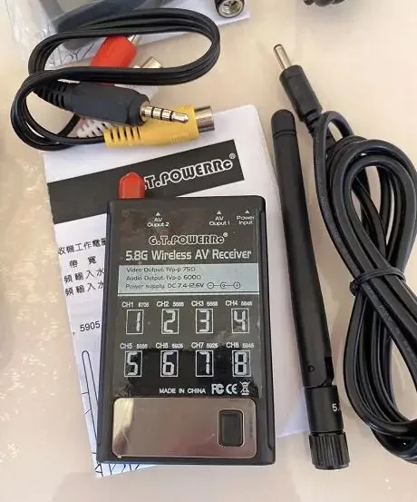 FPV 5.8Ghz 8 Channel Wireless A/V Video Audio Receiver (RX) RC805 with digital channel display for fpv