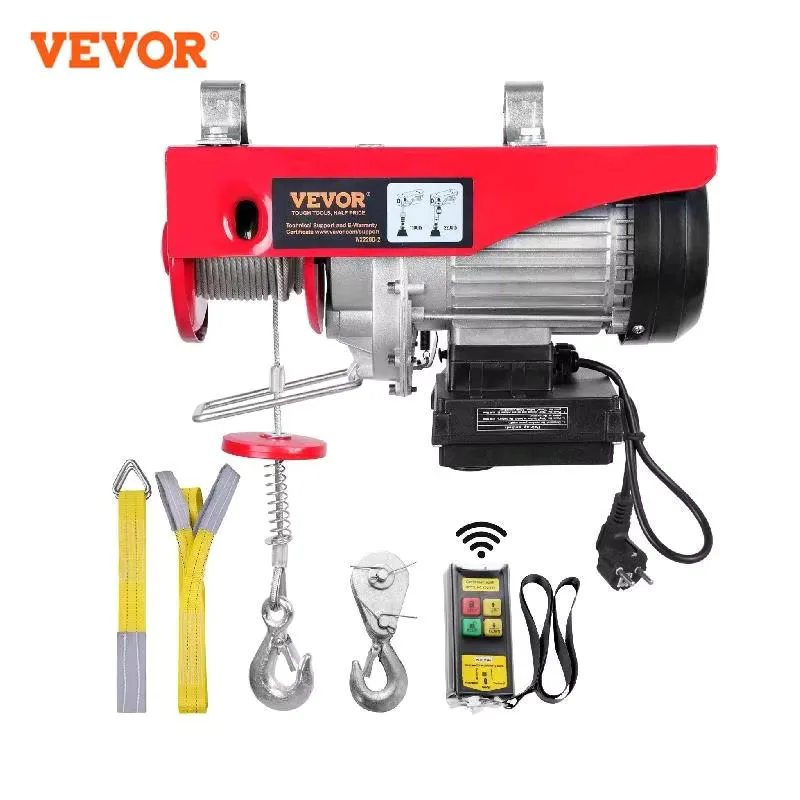 

VEVOR 1320-2200 lbs Wireless Electric Hoist with 40ft Single Cable Lifting Height Steel Wire Winch for Garage Warehouse Factory