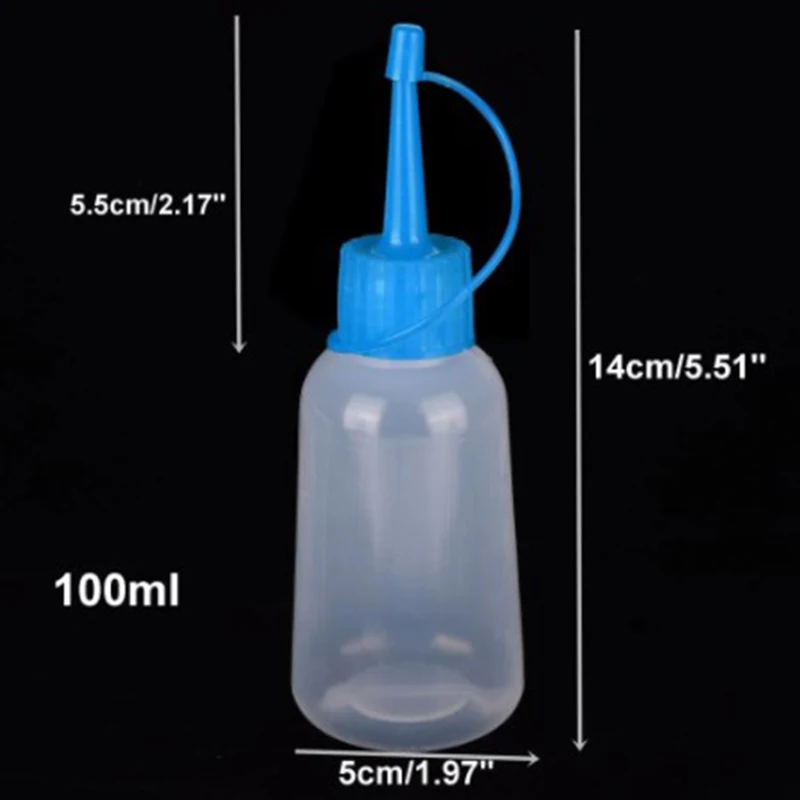 1/3PCS 100ml Clear Squeeze Applicator Bottle, Plastic Empty Dispenser with Precision Tip, Refillable for Glue/Paint/Garden Oil