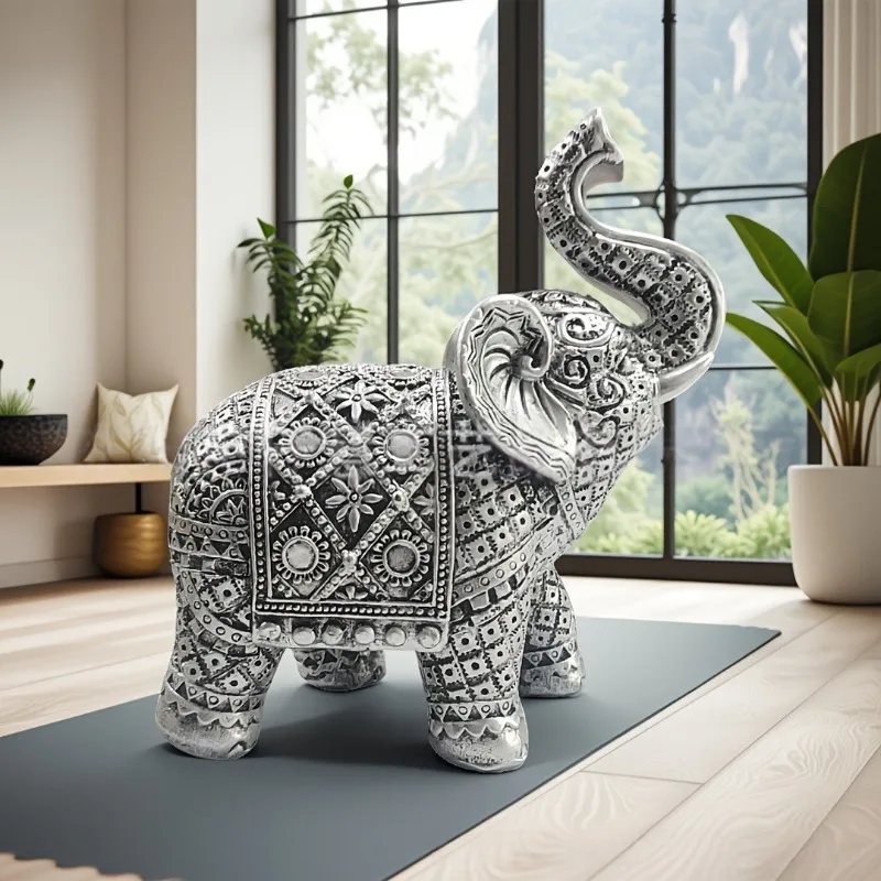 

Elephant Ornament, Foyer, Lucky Elephant Ornament, Sculpture, Blessing Elephant, Miniature Statue, Craft Decoration Home Decor