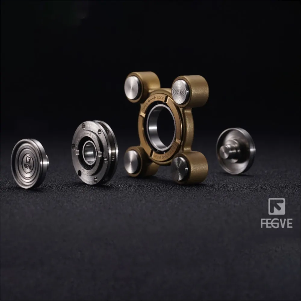 FEGVE EDC Flying Apsaras Air Fidget Spinner Brass Stainless Steel Anxiety Relief Gadgets Metal Fidget Toy Original Design