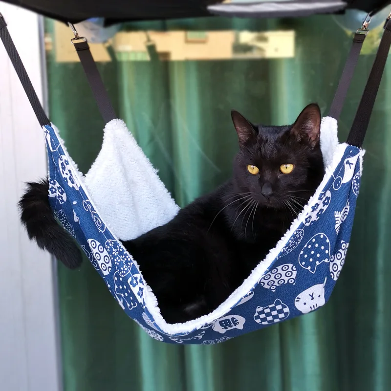 

Cotton Cat Hammock Bed Double Hanging Hammock Pet Beds Hanging Guinea Bed Hamster Mouse Squirrel Cat Products For Pets, 1 Piece