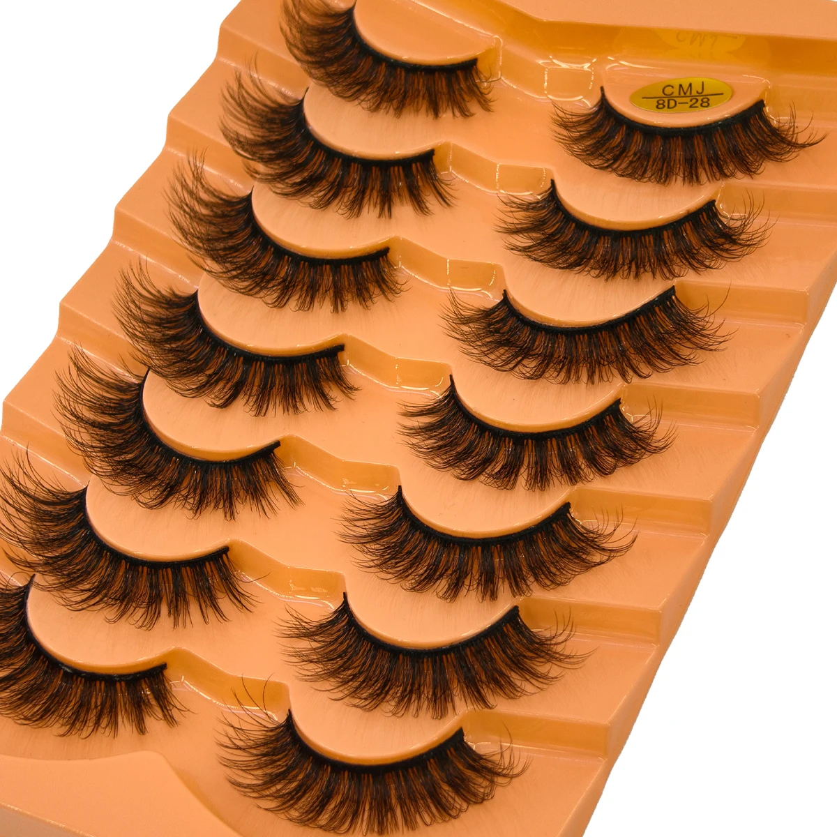 رموش عين القطة ثلاثية الأبعاد رموش صناعية طبيعية D حليقة رقيق لينة عبر 7 أزواج رموش مانغا Wispy رموش تمديد طبيعية ماكياج #1