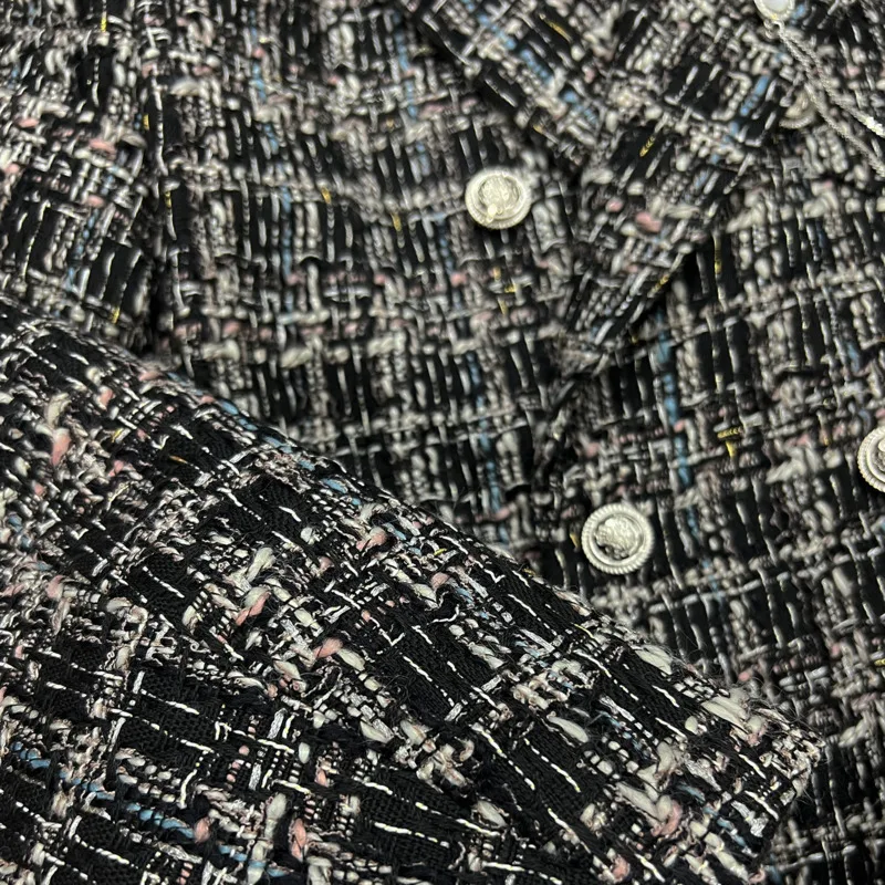 WVGA خريف شتاء جديد رجل المد كوريا نمط منقوشة العصرية بدلة بأكمام طويلة سترة المتخصصة شيك عادية تويد بليزرات Ins Y2K W13862 #4