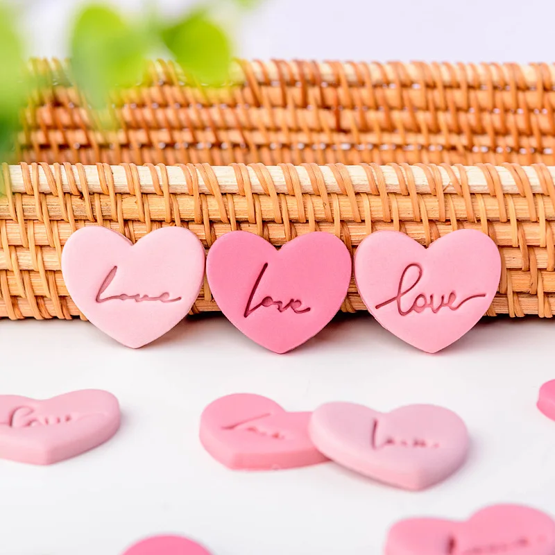 4pcs Valentine\'s Day Love Letter Cookie Mold Heart Fondant Cake Decorating Tools Wedding Party Handmade Gift Baking Accessories