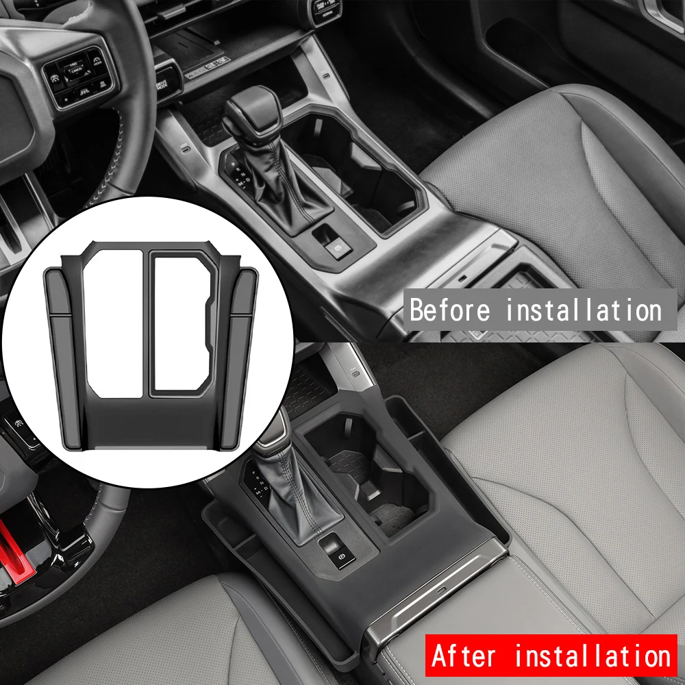 

Interior Gear Shift Panel Cover for 2026 For Toyota RAV4 Black ABS Rubber Construction Fits LE SE XLE Woodland XSE Limited