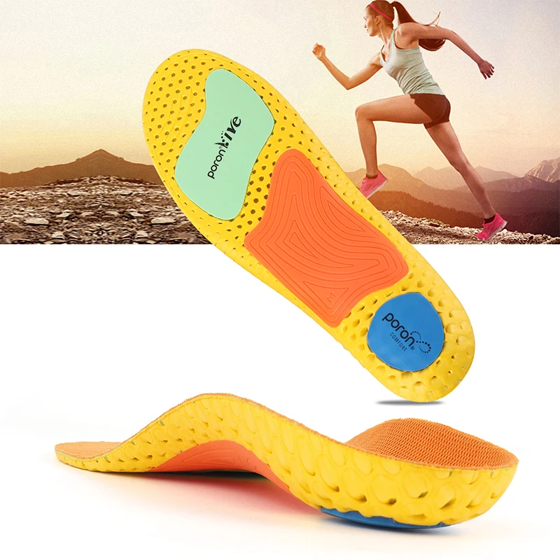 Breathable Sports Insoles with Odor Prevention Shock Reduction High Elasticity PORON VIVE Energy Return for Comfort And Support