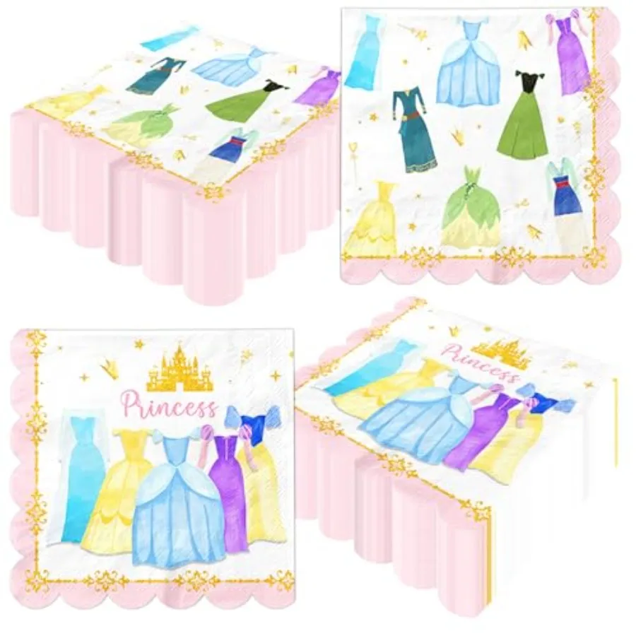 

Priess Birthday Party Decorations48pcs Priess Party Decorations pkins Pink Priess Paper pkins for Girl Birthday Decorations