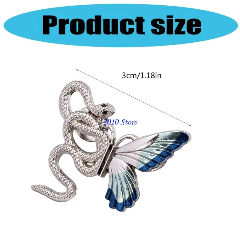 F3MF Snake Butterfly Design Waist Fitness Pin 3Pcs Waist Adjusting Reducers For Jeans And Trousers Women Clothing Decors