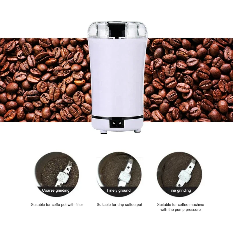 Mini Electric Coffee Grinder Machine Powerful for Cafe Grass Nuts Herbs Grains Pepper Tobacco Spice Flour Mill Coffee Beans Grin