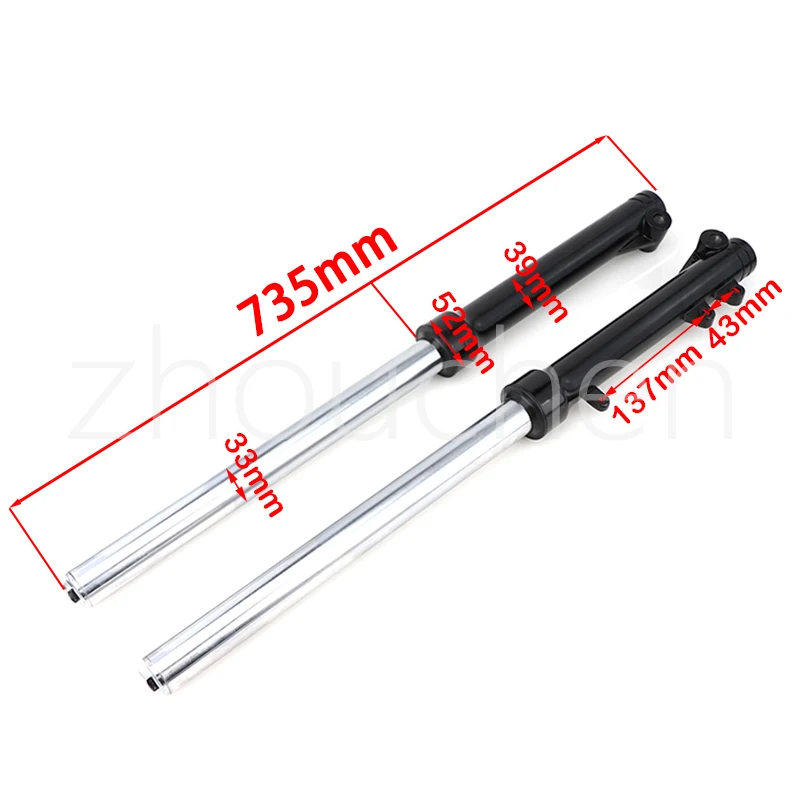 NEW 735mm Front fork shock absorber assembly 33MM For 110cc 125cc Pit Dirt Bike Motocross Accessories