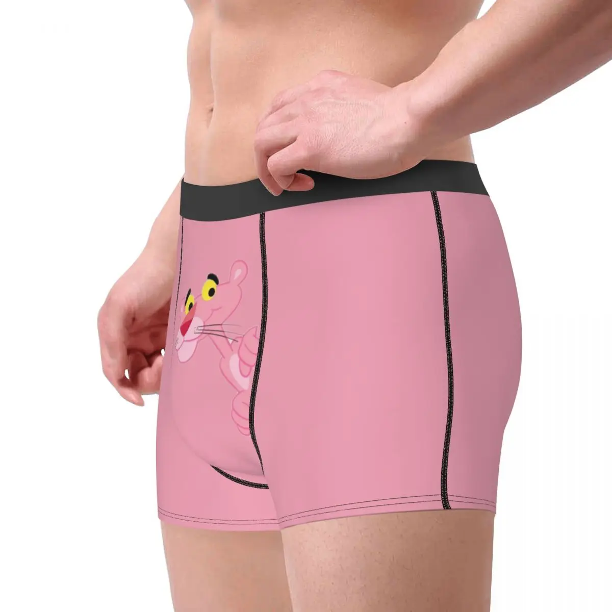 Bóxer de leopardo rosa para hombre, ropa interior con estampado 3D de dibujos animados, bragas suaves de Disney
